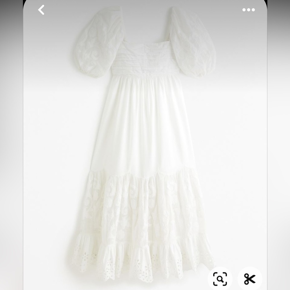 Abercrombie and Fitch Emerson Midi Dress- White Eyelet